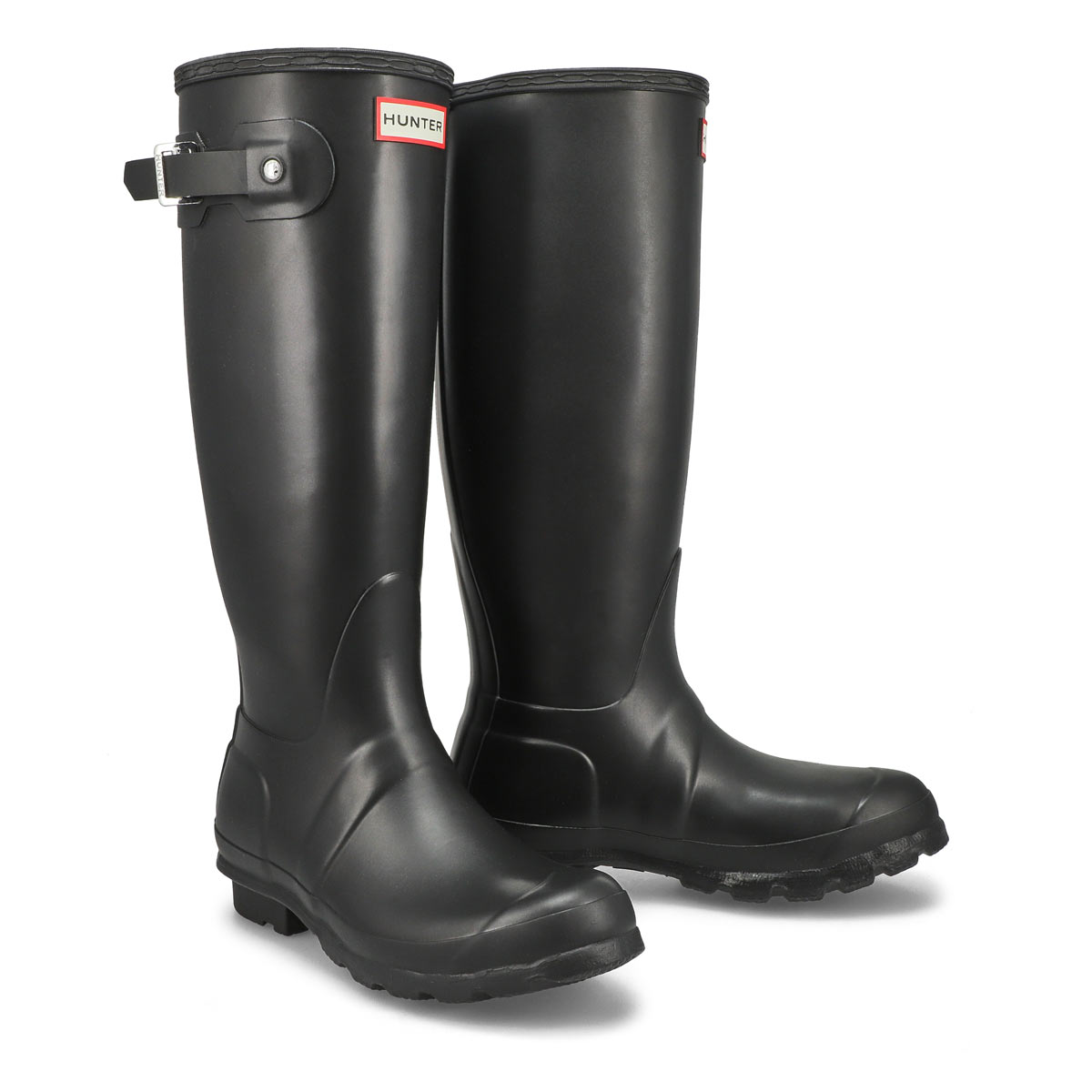 black and brown rain boots